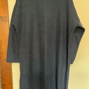 ATHLETA Navy Black Heather Long Sleeve Sweater Active Dress XXL